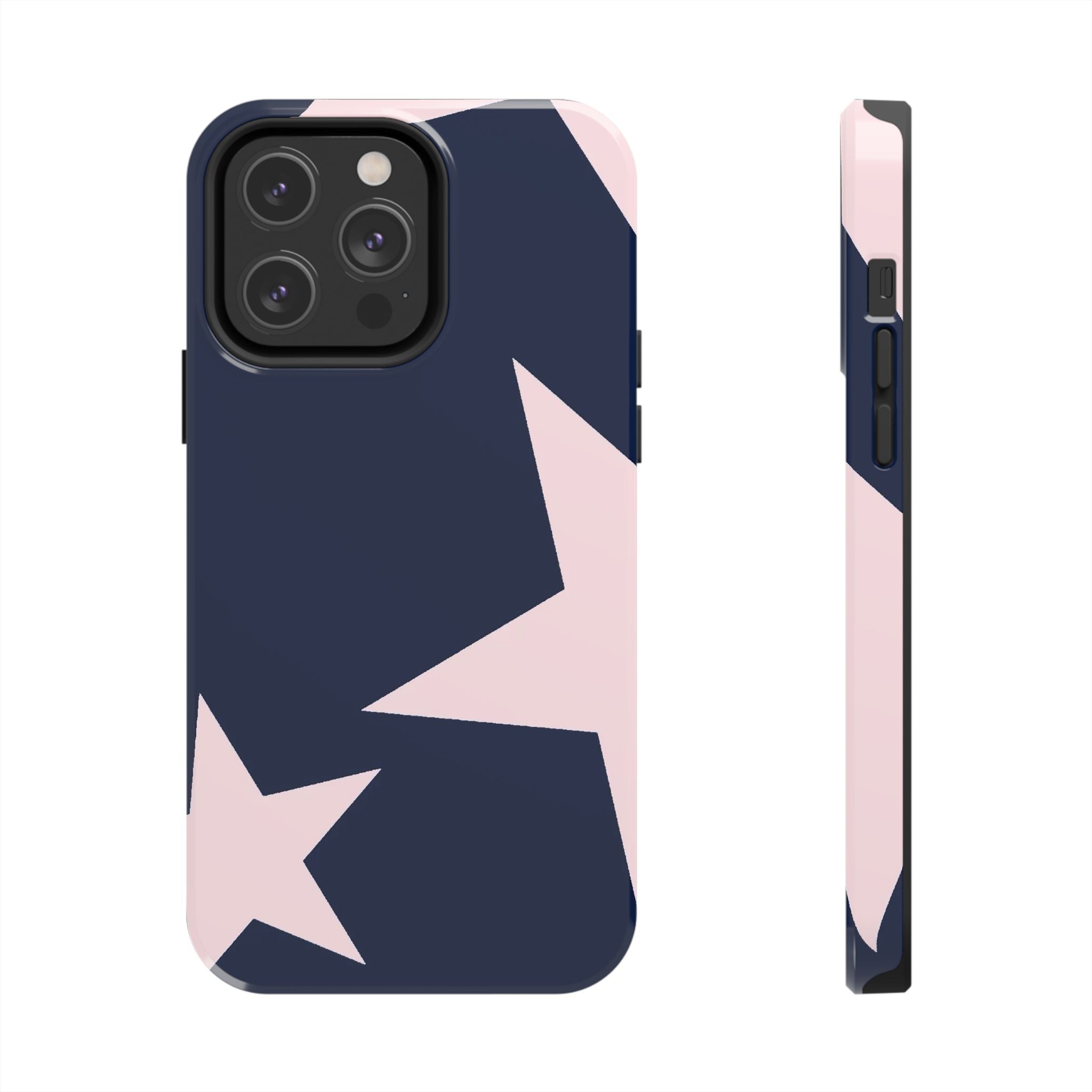 Navy Light Pink Stars Phone Case