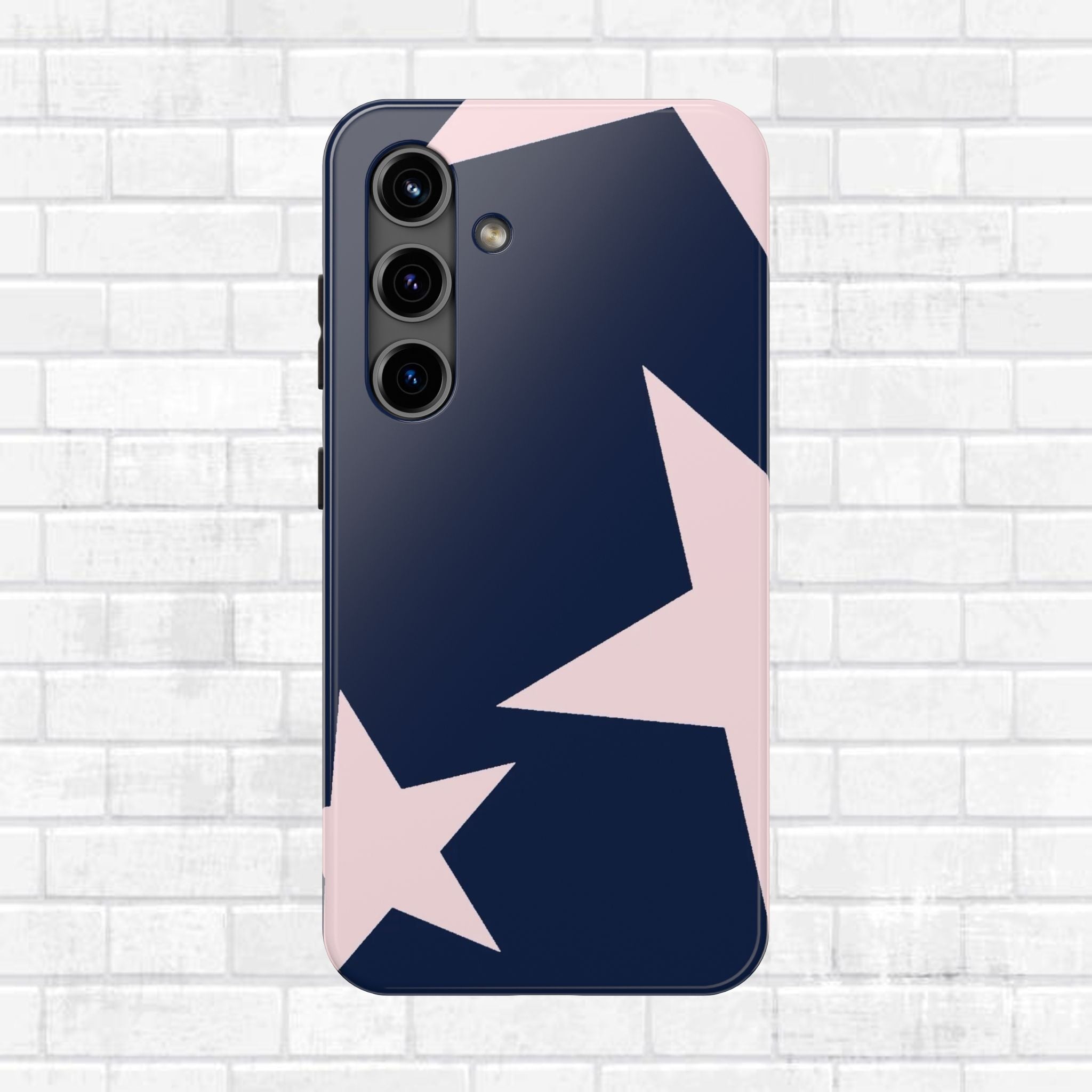 Navy Light Pink Stars Phone Case