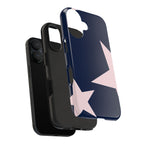 Navy Light Pink Stars Phone Case