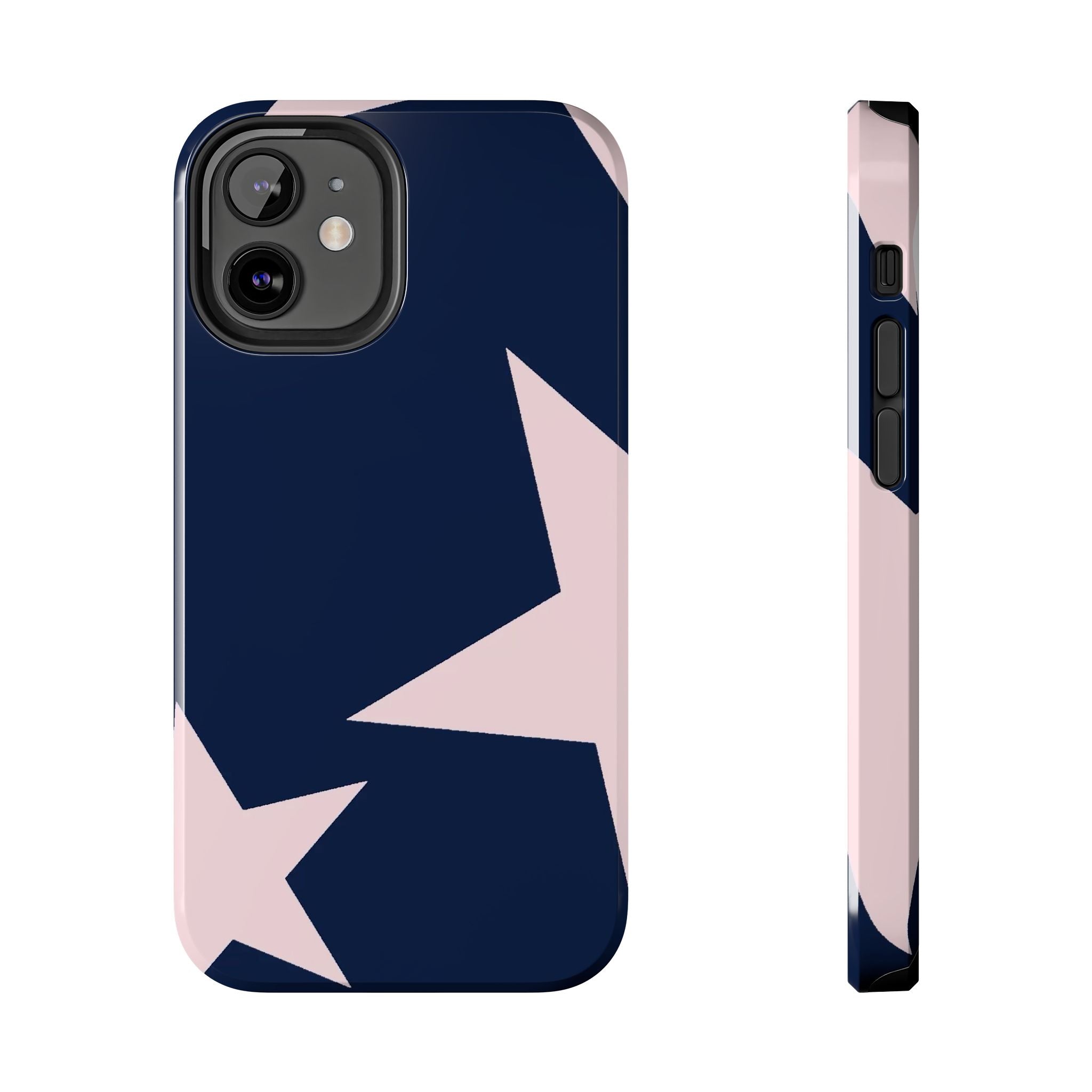 Navy Light Pink Stars Phone Case