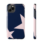 Navy Light Pink Stars Phone Case