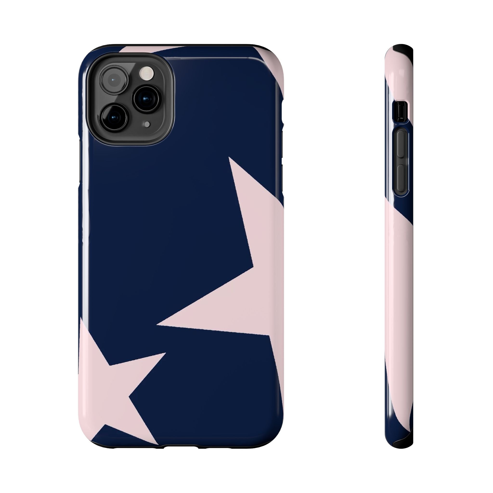 Navy Light Pink Stars Phone Case