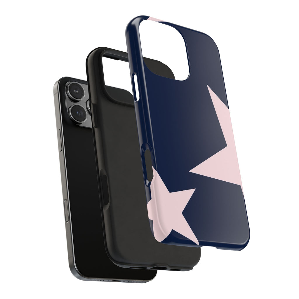 Navy Light Pink Stars Phone Case