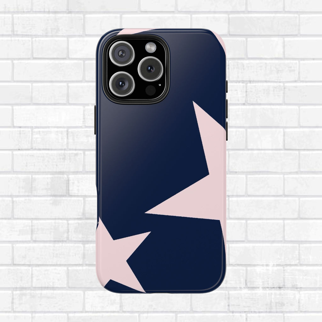 Navy Light Pink Stars Phone Case