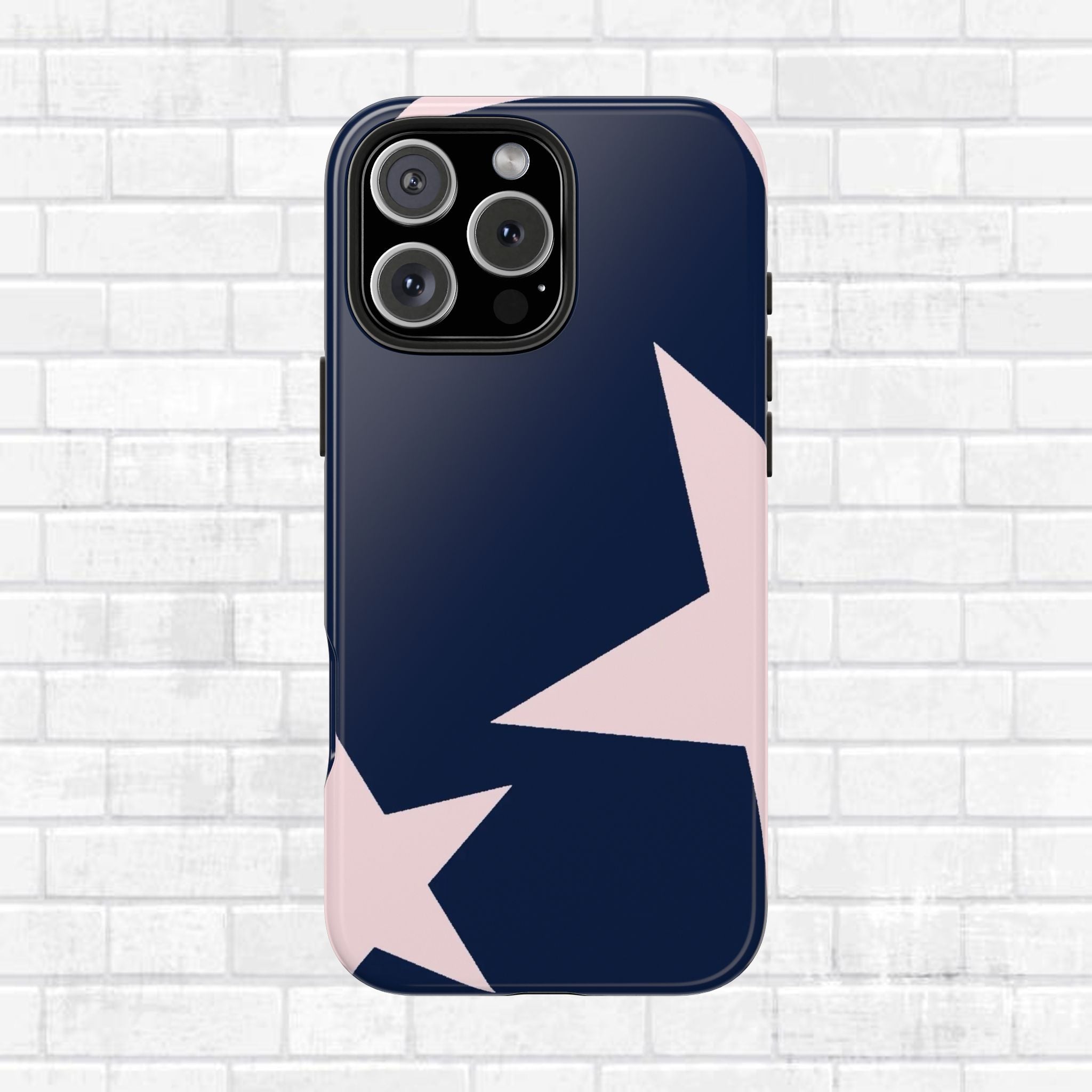 Navy Light Pink Stars Phone Case