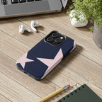 Navy Light Pink Stars Phone Case