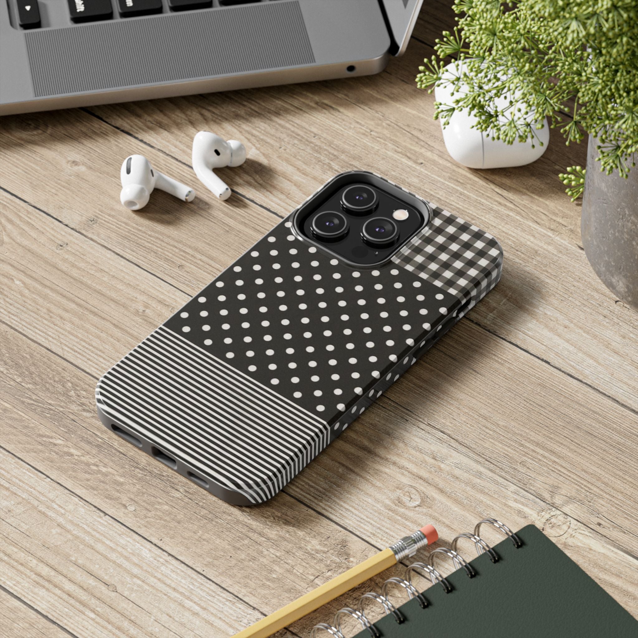 Mixed Patterns Polka Dots/Strips Phone Case