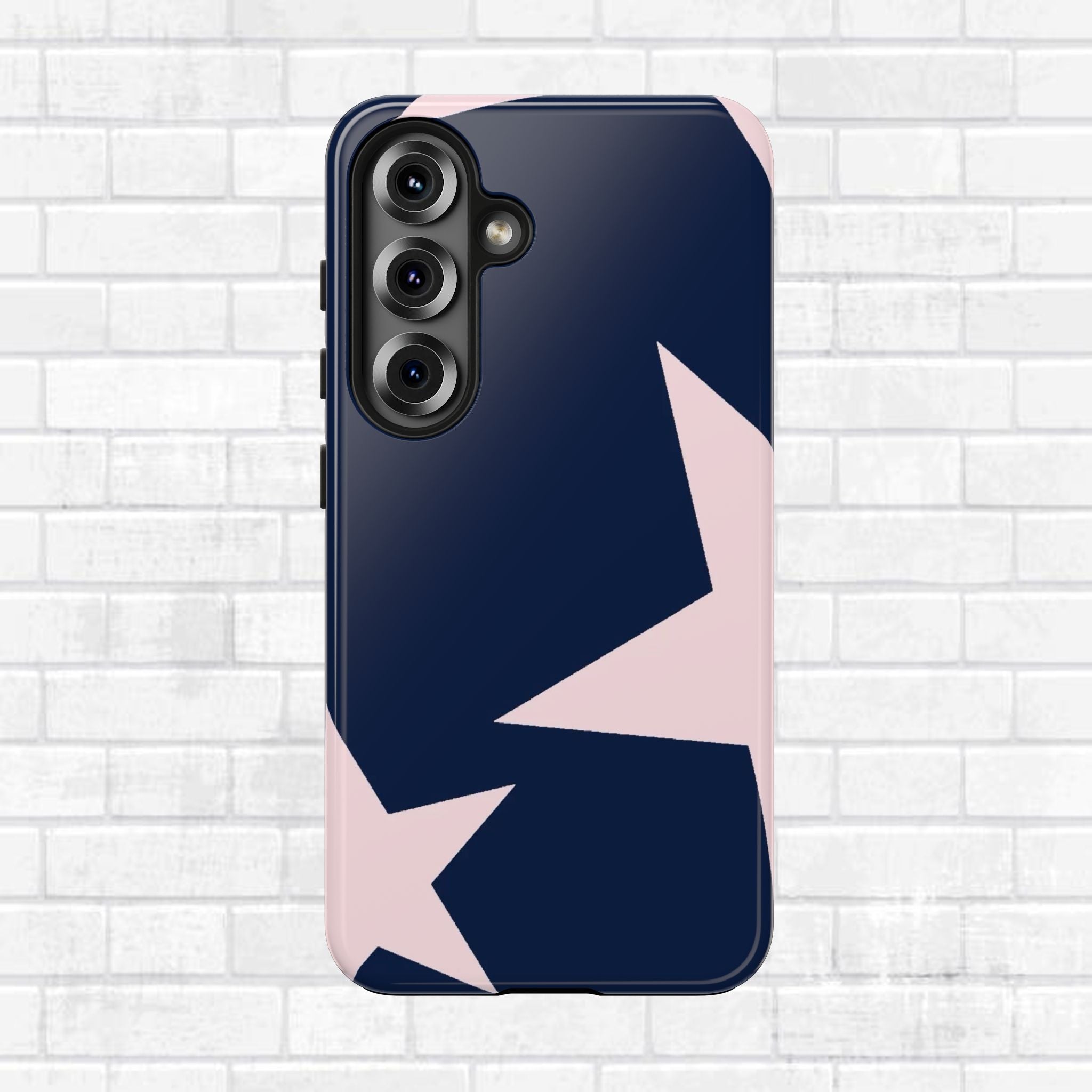 Navy Light Pink Stars Phone Case