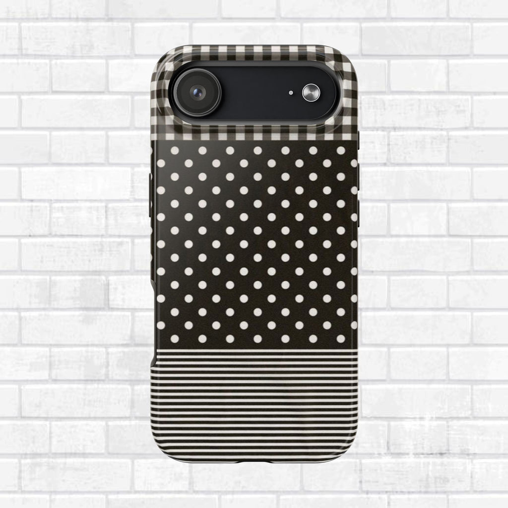Mixed Patterns Polka Dots/Strips Phone Case