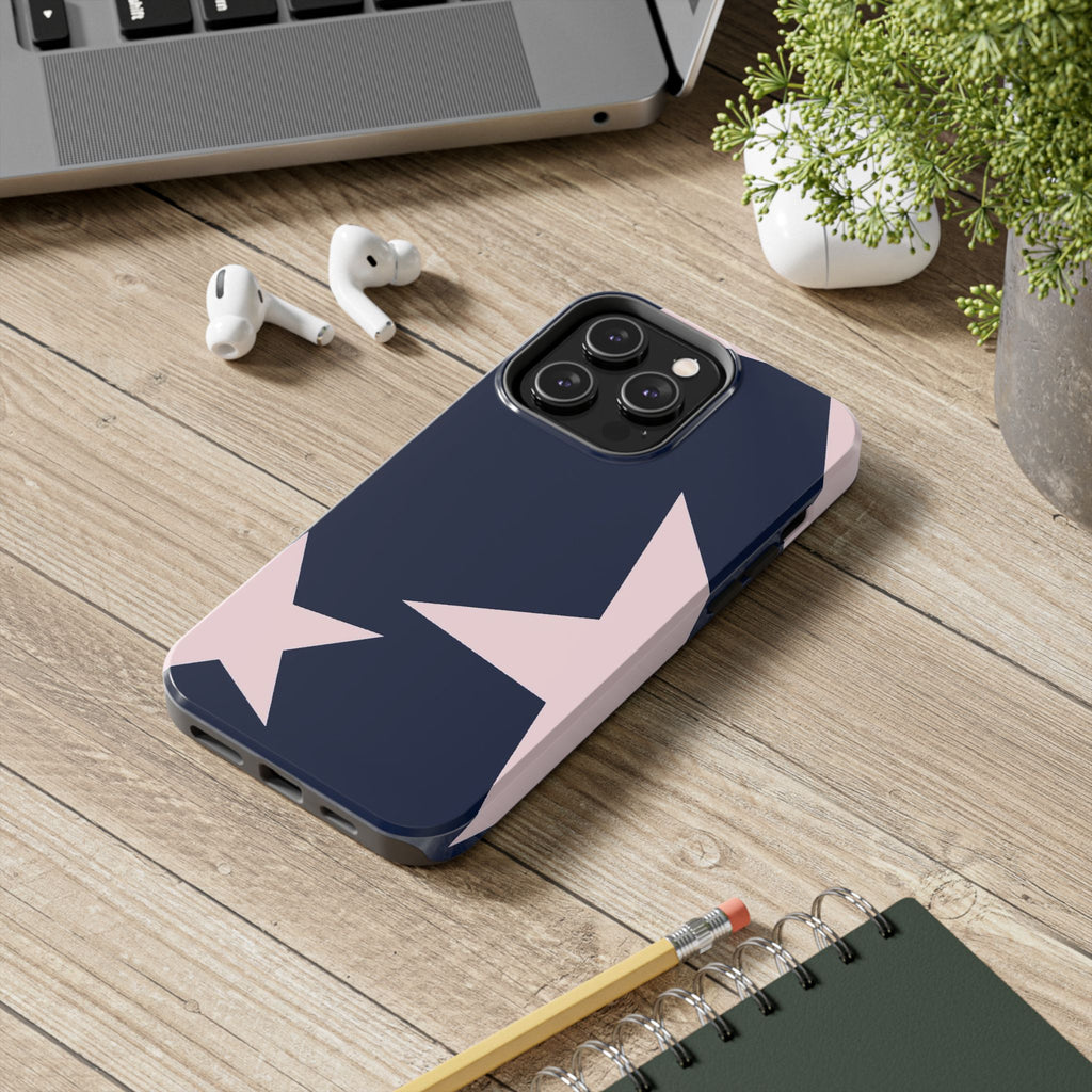 Navy Light Pink Stars Phone Case