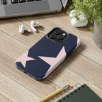 Navy Light Pink Stars Phone Case