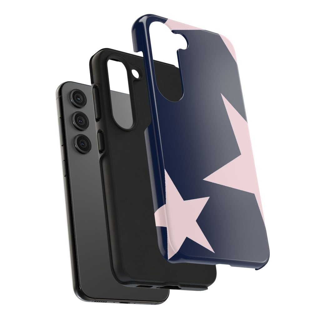 Navy Light Pink Stars Phone Case
