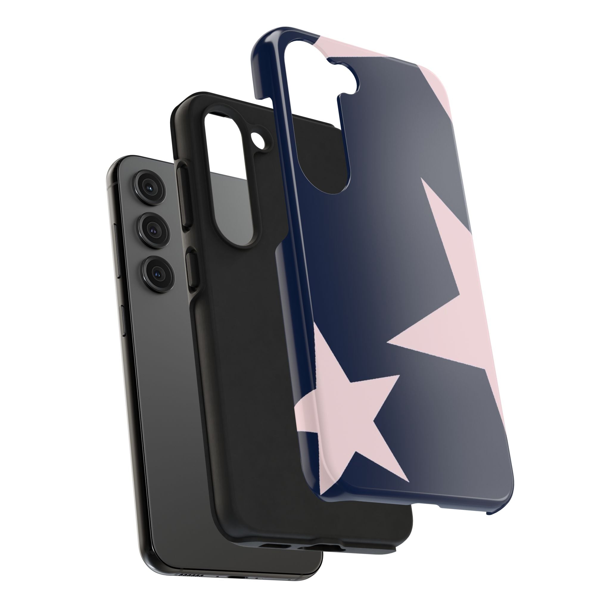 Navy Light Pink Stars Phone Case